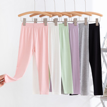 夏季儿童打底裤 百搭木纤维儿童糖果裤子弹力儿童裤子薄款9分女童
