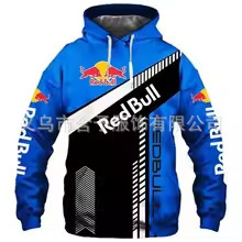 2025 Cross-Border Red Bull Hoodie Fashion Red Bull 3D Printed Men's Outdoor Top Sports Casual Hooded Sweatshirt