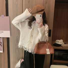 女装秋套装流苏软糯毛衣外套女春秋新款温柔显瘦针织开秋冬季女装