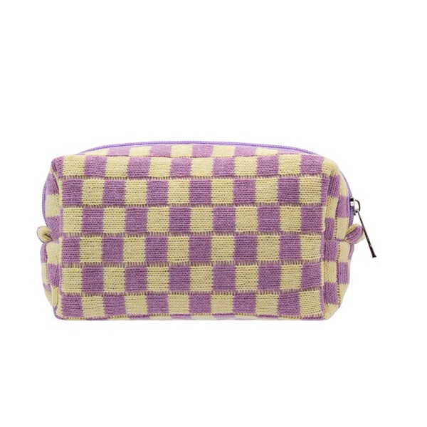 The Pizminik Check Cosmetic Bag with Hand Wallet Zip constitutes a…
