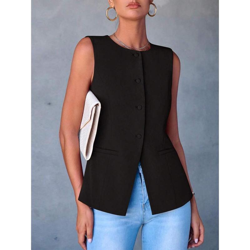 Temu Dropshipping Workwear Uniforms Women's Summer Suit Vest Top Formal Business Casual