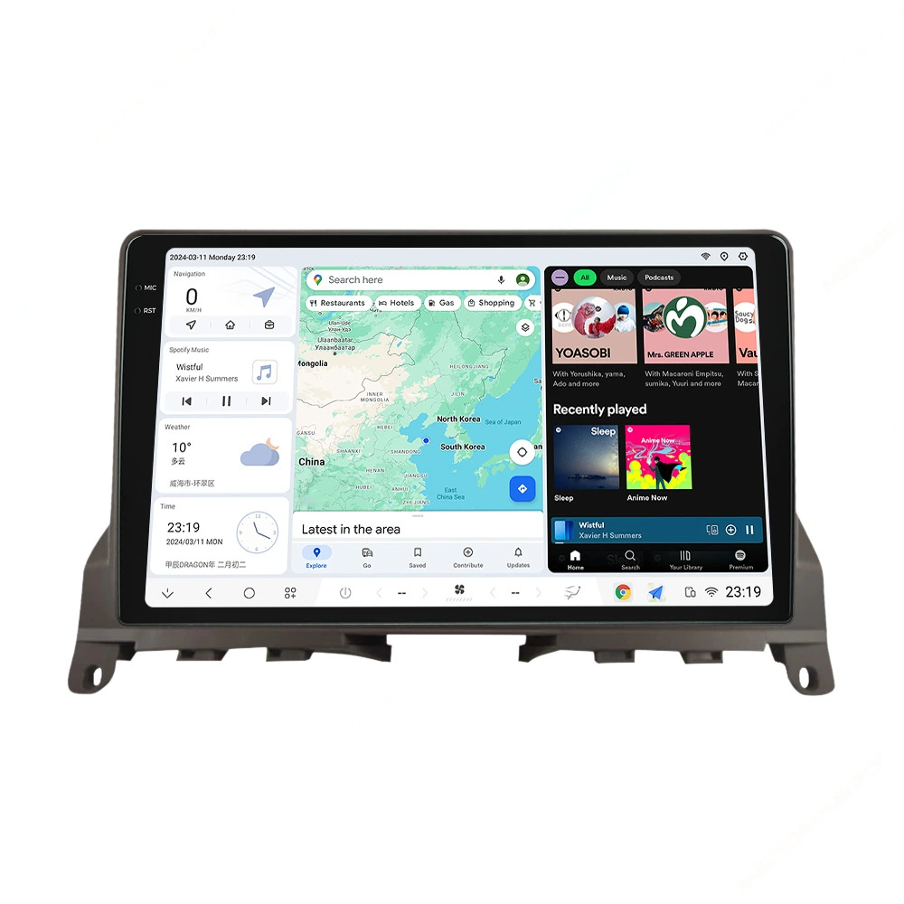 Подходит для Mercedes-Benz C-Class W204 2006-2011 модификация Duduauto Android умный центральный сенсорный экран навигации