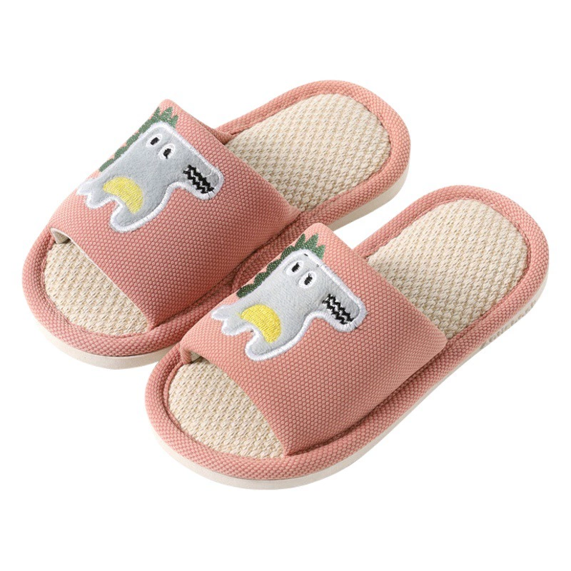 Детские весенние, летние и осенние сандалии Four Seasons с открытым носком из деревянного напольного белья из ПВХ с мультяшным маленьким динозавром для дома и улицы