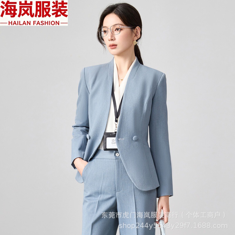 Professional women's suit set for autumn and winter, elegant OL formal blazer, suitable for real estate sales offices, jewelry stores, and hotel work uniforms Professional women's suit set for autumn and winter, elegant OL formal blazer, suitable for real estate sales offices, jewelry stores, and hotel work uniforms
