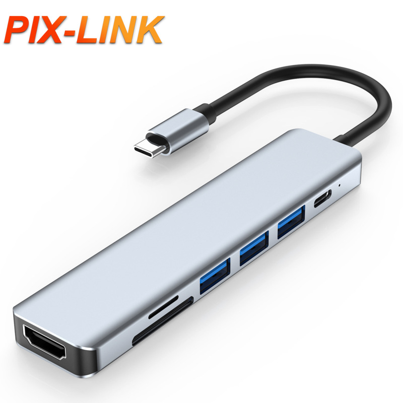 TYPE-C to HDMI + USB3.0 + USB2.0 * 2 + PD charging + SD/TF 7-in-1 docking station TYPE-C to HDMI + USB3.0 + USB2.0 * 2 + PD charging + SD/TF 7-in-1 docking station