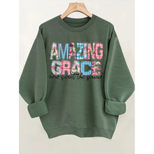 X 83276 Letter print crew neck women's hoodie ��ĸӡ��Բ��Ů