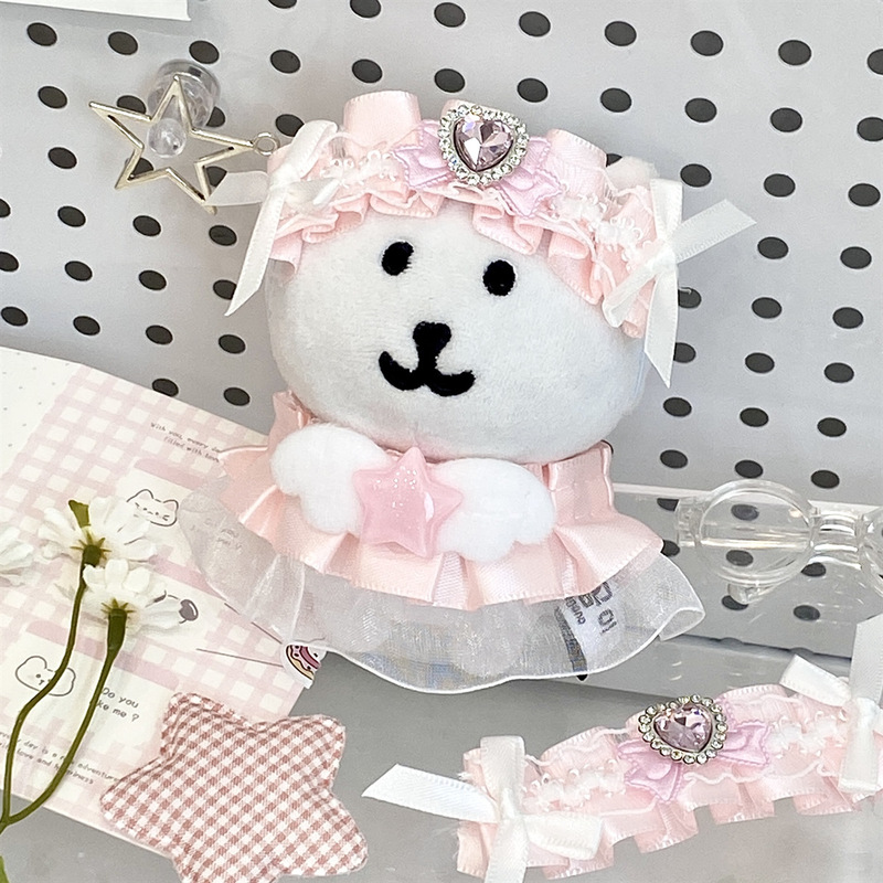 オリジナル【粉絨星語】子供服かわいい10cm自嘲熊子供服セット綿人形服アクセサリー|undefined