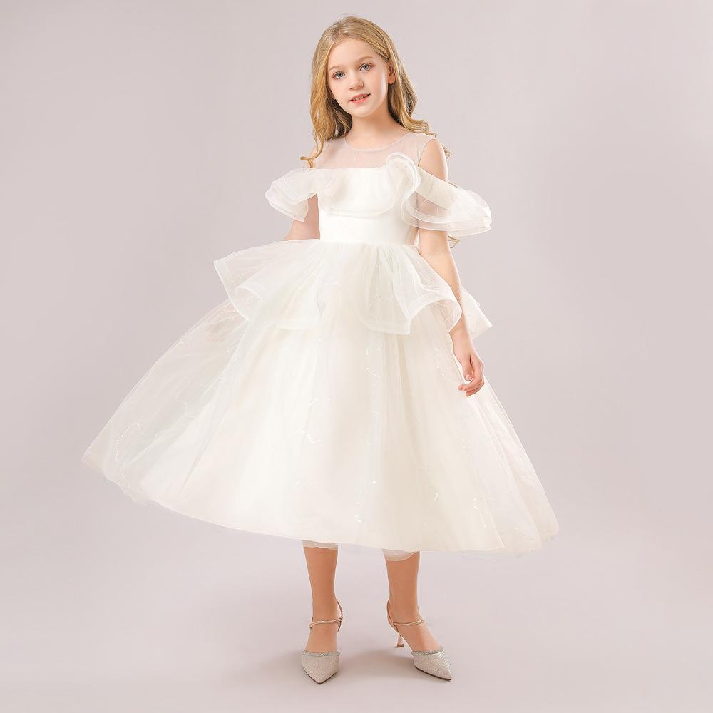 Vestido de los niños europeos y americanos vestido de princesa de las niñas niña de las flores niña pettiskirt niños piano traje de rendimiento