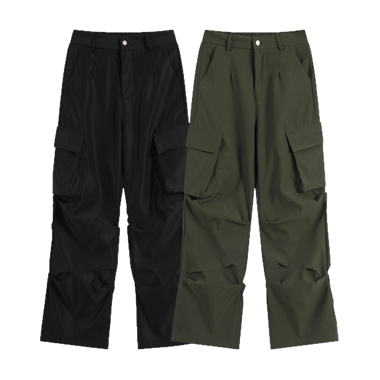 OREETA jeans American overoles funcionales al aire libre plisado paracaídas overoles mujeres moda marca recta paraguas pantalones hombres