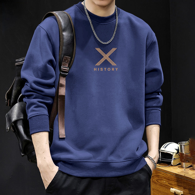 Suéter de cuello redondo para hombres suelta estilo coreano de puerto de vientos de tendencia de otoño y invierno marca de moda casual abrigo de la calle