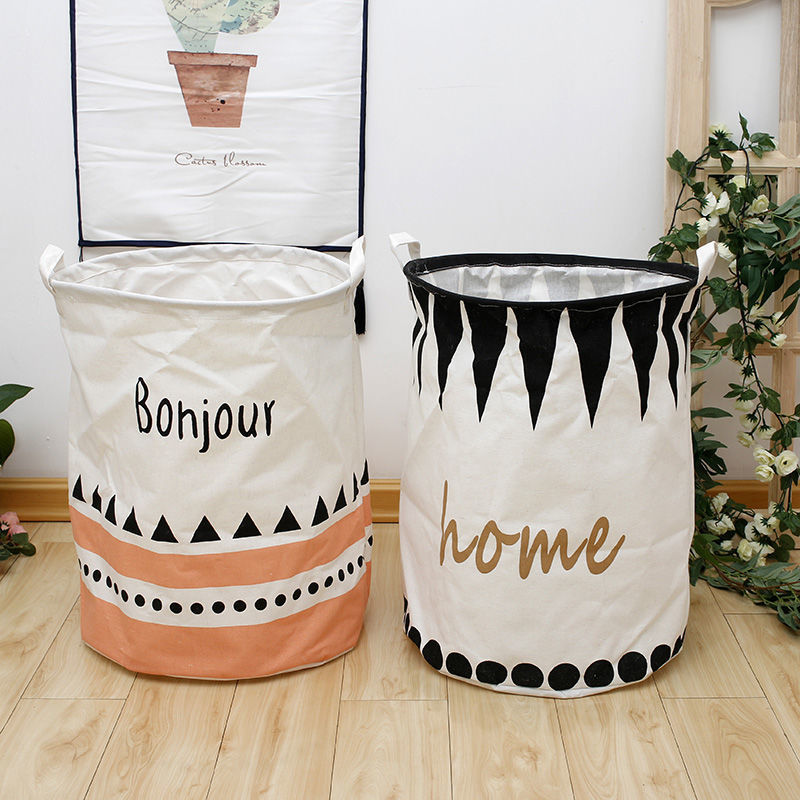Cotton and hemp Outsize Laundry basket Toy Storage barrel Dirty clothes basket fold clothes Storage baskets waterproof Fabric art Laundry basket
