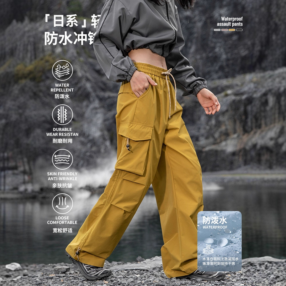 Izexx Trendy Outdoor Hiking Waterproof Splash-Proof Softshell Pants Men Lightweight Trekking Functional Paratrooper Cargo Pants