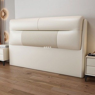 2025 New Model Headboard Soft Cover Single Purchase Solid Wood Simple Modern Integrated Floor-Standing Light Luxury Customizable for Master Bedroom