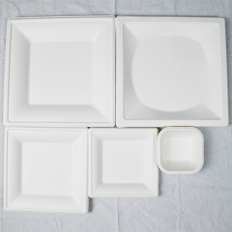 Disposable Sugarcane Pulp Cake Tray Set, Biodegradable Baking Tableware Set, Baking Tray Disposable Sugarcane Pulp Cake Tray Set, Biodegradable Baking Tableware Set, Baking Tray
