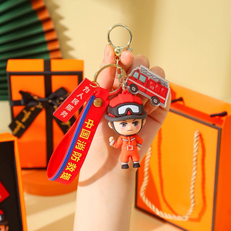 Creative New Fireman Keychain Fire Safety Publicity Fire Festival Activities Commemorative Publicity Gifts Creative New Fireman Keychain Fire Safety Publicity Fire Festival Activities Commemorative Publicity Gifts