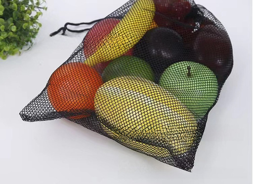 Mesh bag with drawstring, polyester drawstring mesh bag, thickened mesh drawstring bag