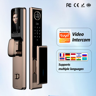 Video Surveillance Lock Face Security Electronic Door Lock Vein Recognition Tuya Smart Fingerprint Lock Wifi Lock Breathing Light