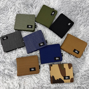 One Piece Drop Shipping Letter Wallet Plaid Wallet Fashion Wallet Women's Coin Purse Trendy Brand Japanese and Korean Ins Style Trendy