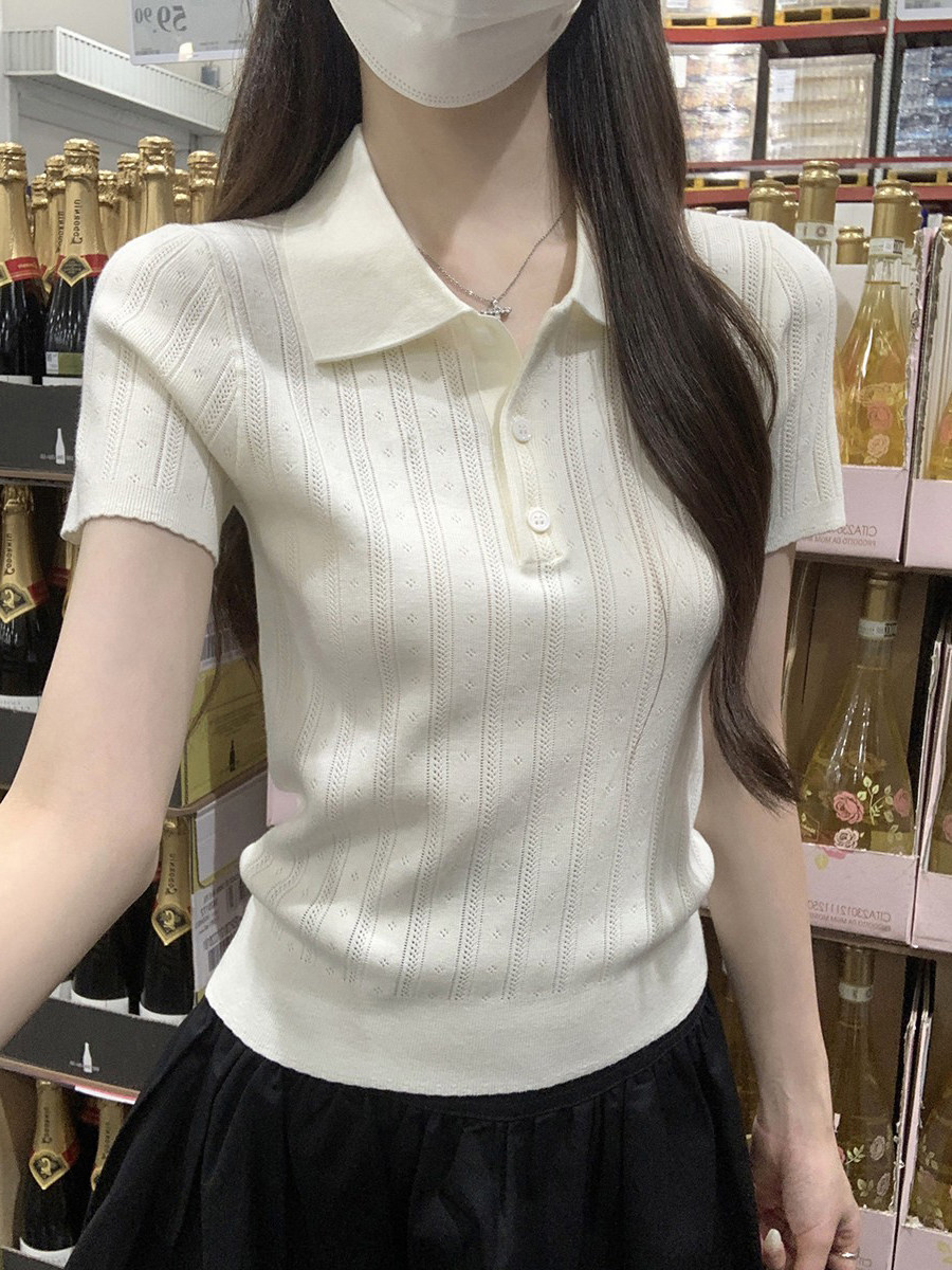 Factory direct sales polo collar jacquard knitted short-sleeved 2026…
