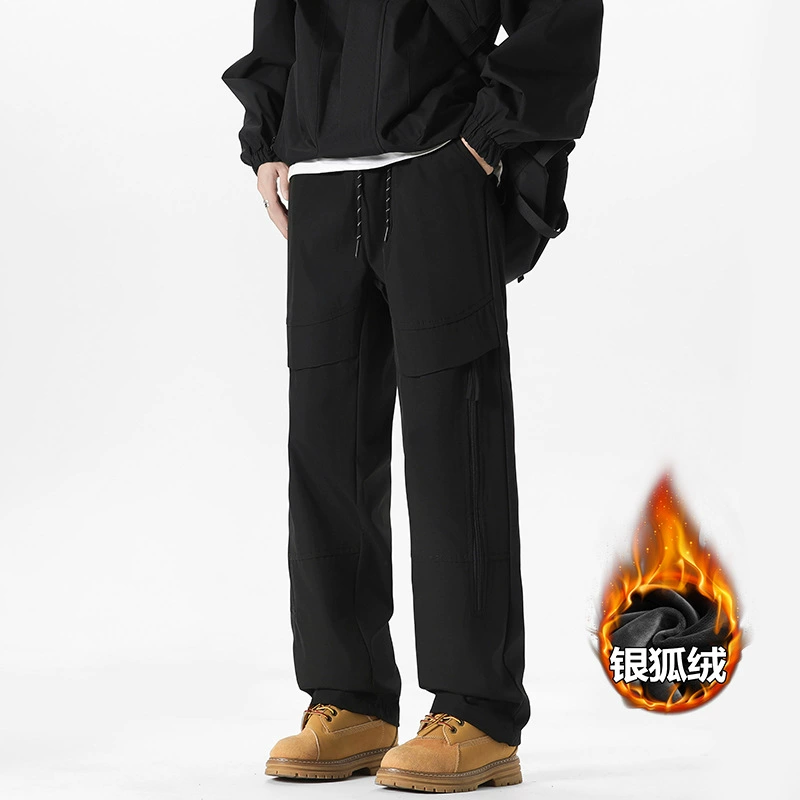 Winter windproof fleece fashionable trousers, plus size
