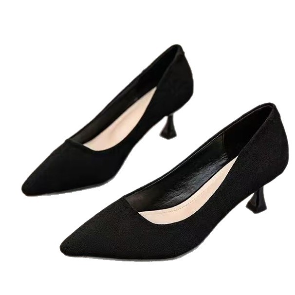 Los asistentes de vuelo cómodos zapatos de mujer de suela blanda tacones altos zapatos negros de tacón de aguja para mujer Ropa de trabajo profesional Etiqueta Zapatos de trabajo de tacón medio para mujer