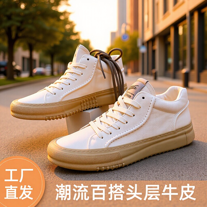 European station men's shoes genuine leather high-top shoes 2024 Four Seasons New breathable casual white shoes trendy all-matching board shoes European station men's shoes genuine leather high-top shoes 2024 Four Seasons New breathable casual white shoes trendy all-matching board shoes