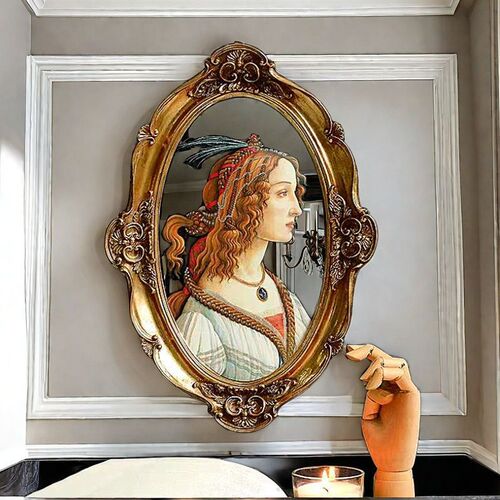 Direct supply of retro European resin decorative paintings, portrait paintings, oval wall paintings, living room art photo frame murals