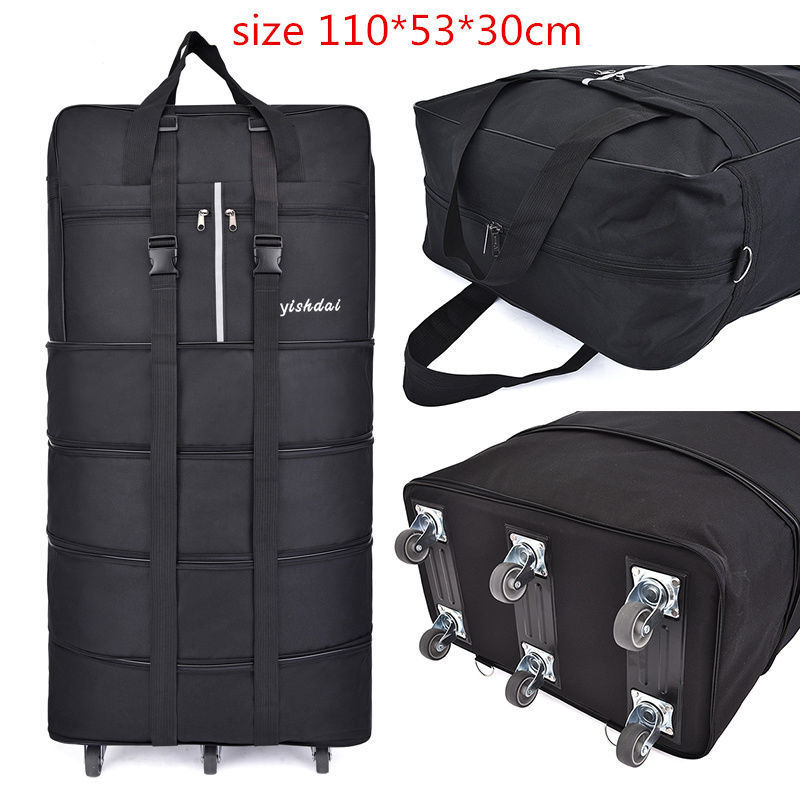Folding Waterproof 158 Aviation Checked Bag Oxford Cloth Large Capacity Luggage Bag Wheeled Suitcase Moving