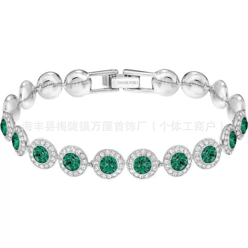 跨境施家罗马 Una系列项链套装水晶镶嵌圆形切割耀眼魅力手链耳钉|undefined