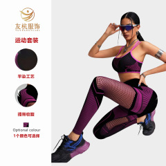 ヨガウェアセット、女性用スポーツブラ、ランニング、速乾性、耐衝撃性、副乳サポートヨガベスト、高弾性ヒップアップパンツ、メッシュ