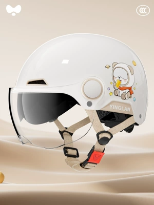 Cable Helmet Electric Vehicle Motosiklet kaskı (dəbilqə) - 3c-space-bear-internal-and-external-double-mirrors-class-a-new-national-standard-one-size-fits-all