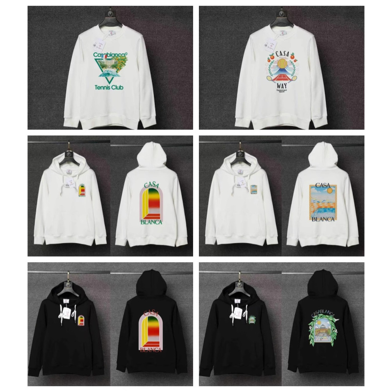 Cross-Border Export Spot Casablanca Amazon Casablanca Long-Sleeved Cardigan Jacket Hooded Sweatshirt for Men