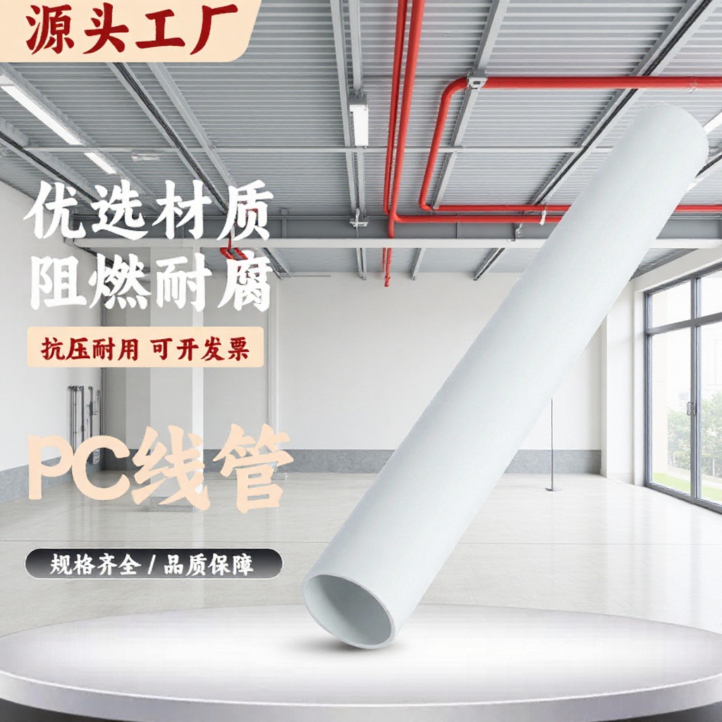 PC线管穿线管电线管PC20管建设工程塑料聚碳酸酯电缆保护PC穿线管