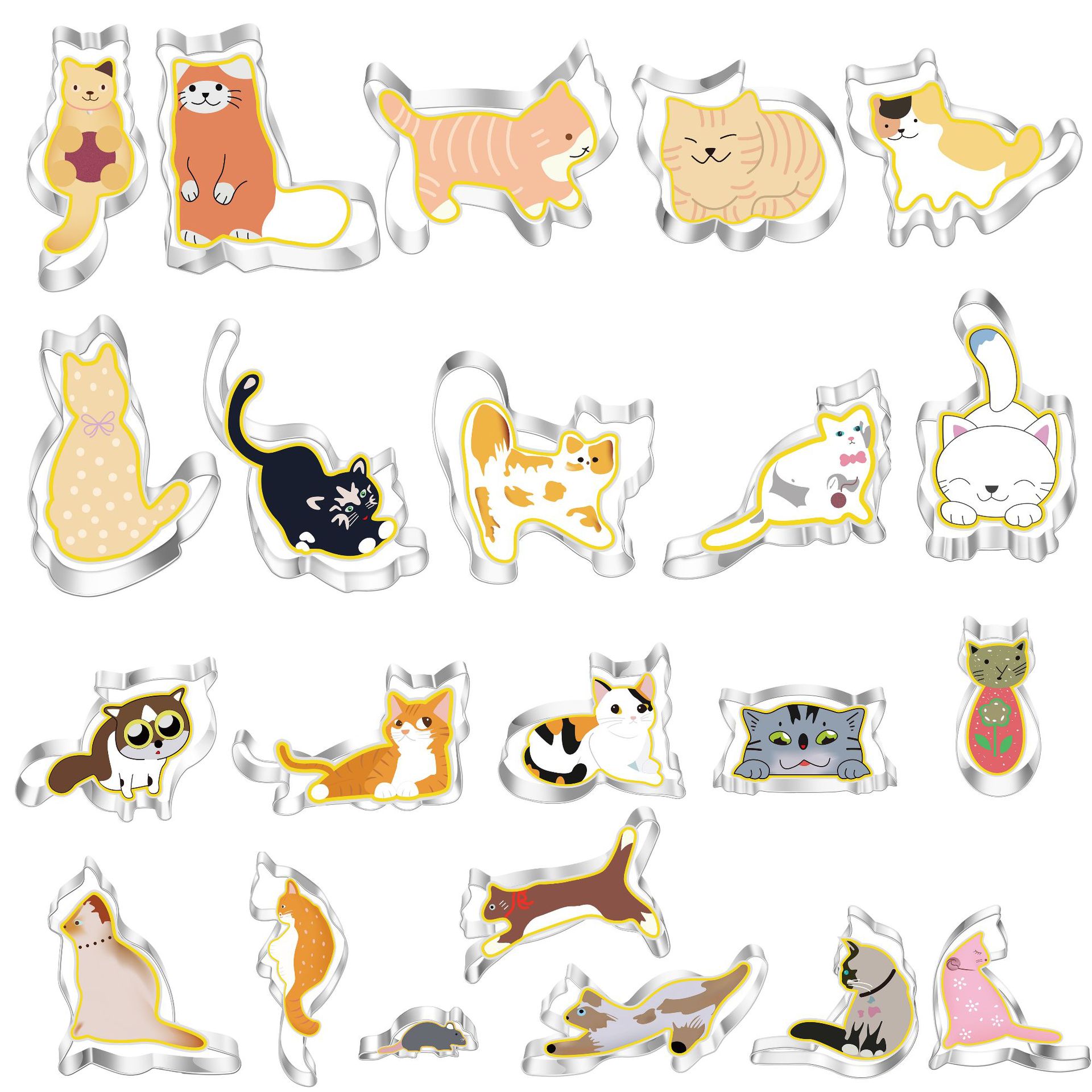 Acero inoxidable galleta molde de dibujos animados animales gatito ratón corte DIY pan al vapor herramienta para hornear