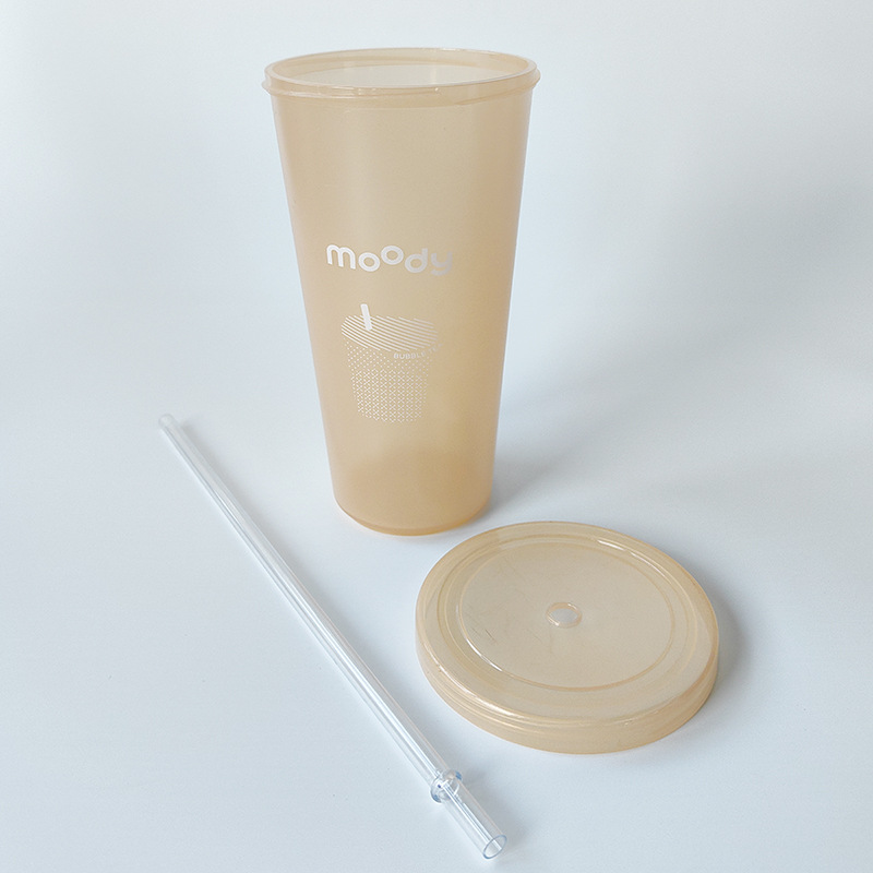 Directo de fábrica 24oz taza de paja de una sola capa de publicidad creativa taza de agua regalo promocional 680ml helado PP taza de plástico