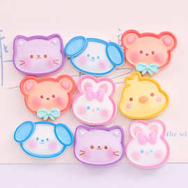 可爱亮面线条动物 diy奶油胶手机壳发饰水杯贴 树脂饰品配件批发