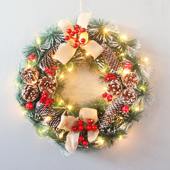 Christmas glowing pine cone garland holiday decoration item vine ring door hanging festive scene arrangement garland ornament cross-border