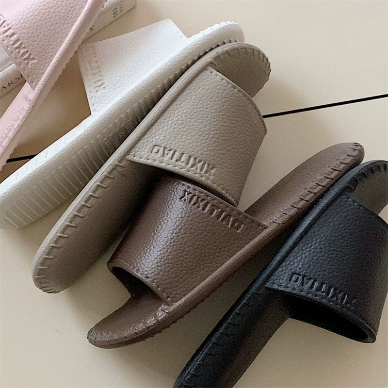 Легкие повседневные домашние сандалии для пар, летние тапочки с текстурой кожи в стиле ретро для мужчин и женщин Yangyou Spot и Zhizhi