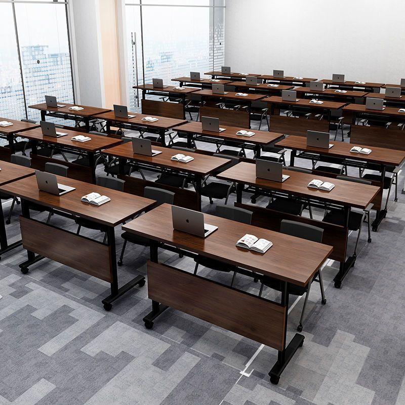 Folding Training Table Office Desk Long Strip Training Table and Chair Double Conference Table Flip Table Multi-Functional Removable