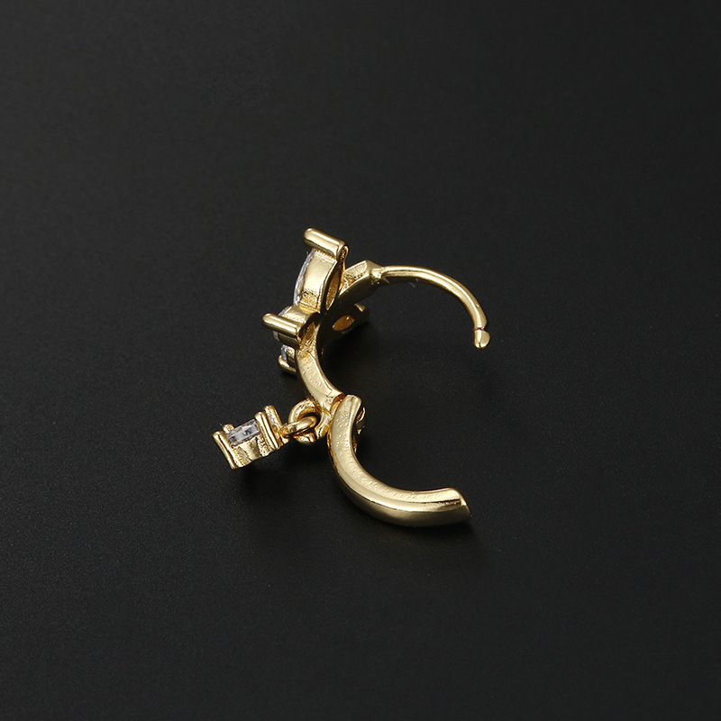 Fashion Geometric Star Butterfly Copper Inlay Zircon Earrings 1 Piece