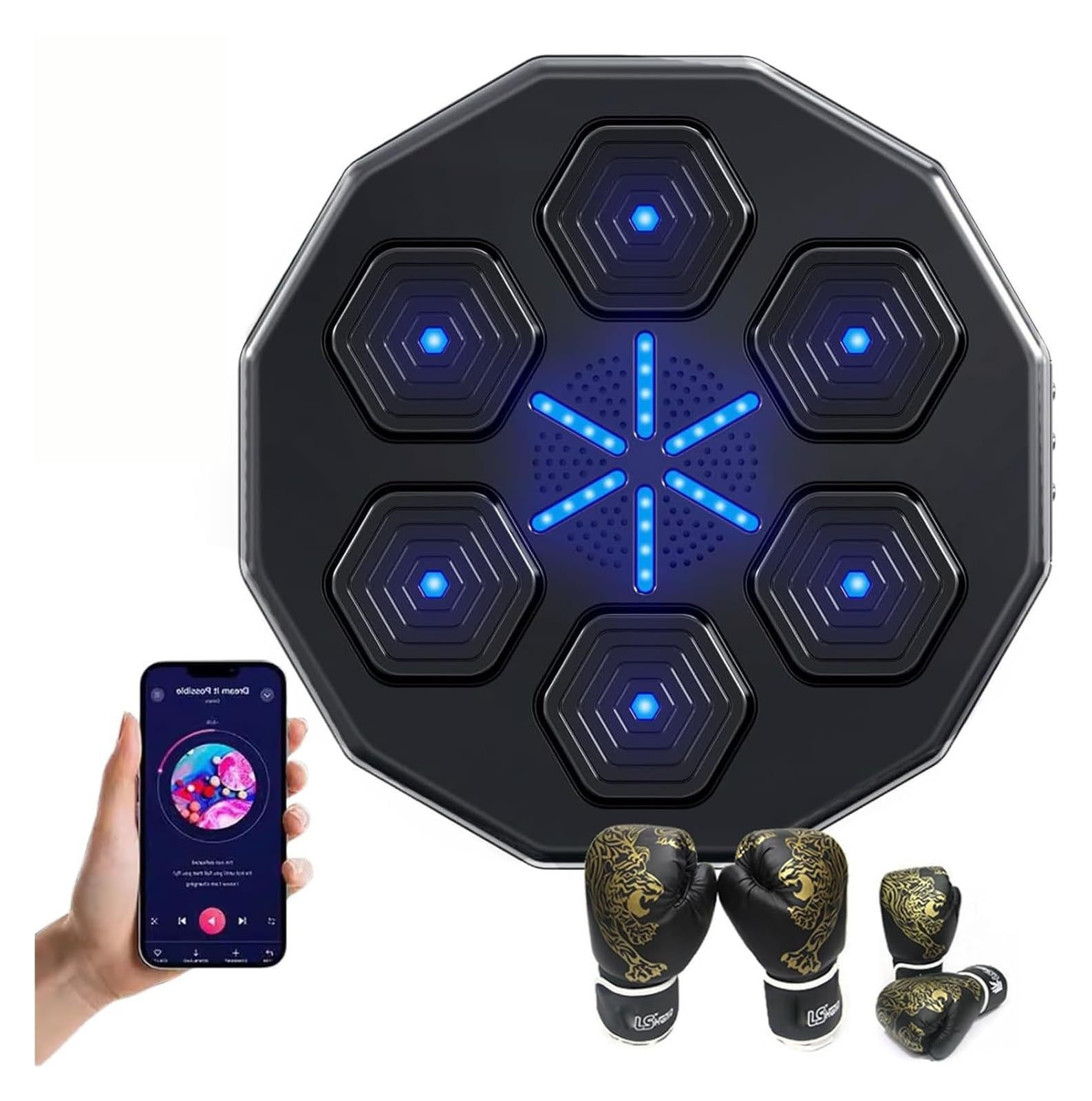 entrenador de boxeo de música inteligente objetivo de boxeo bluetooth equipo de ejercicios domésticos suministros de boxeo objetivo de pared máquina de boxeo