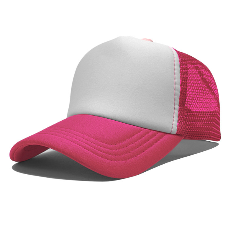 Gorra de malla de esponja con logo personalizado, gorra de béisbol de color sólido, comercio exterior transfronterizo, protección solar, gorra publicitaria con impresión personalizada, venta al por mayor.