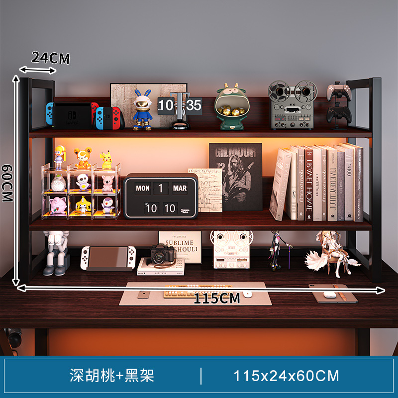 Estante de escritorio de oficina multicapa estante pequeño estante de libros simple estante de hierro forjado pequeño estante de almacenamiento en el escritorio