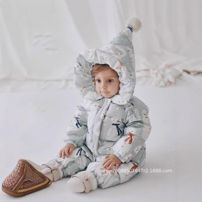 Children's Jumpsuits, Infant down Jackets, Baby 2024 Winter New down Jumpsuits, Boys and Girls Crawling Clothes
