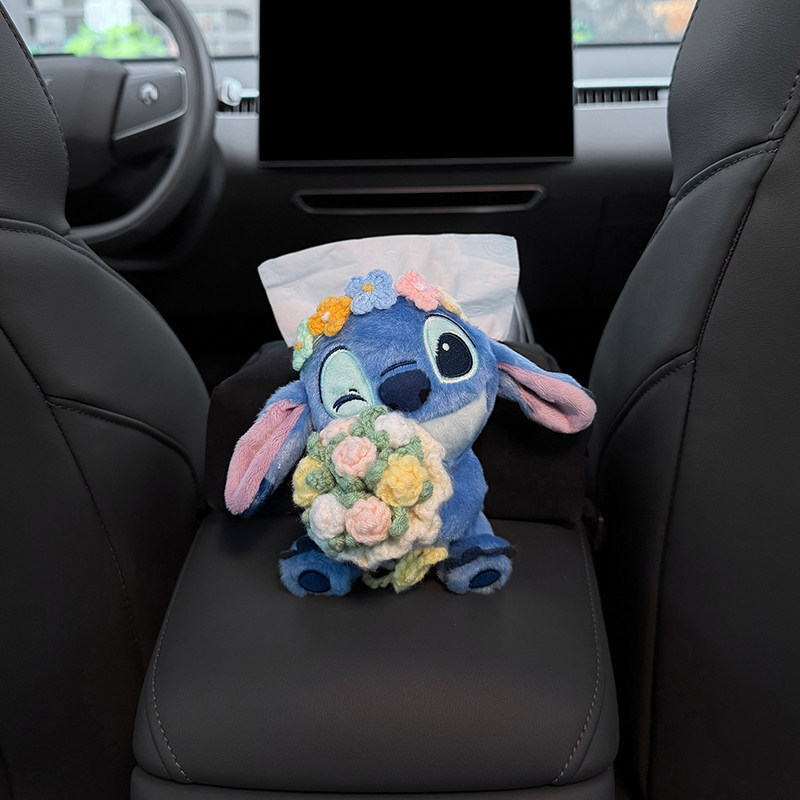 Car Tissue Box, Car Armrest Box Tissue Bag, Genuine Stitch-Style Car Tissue Bag, High-End Feel for Women