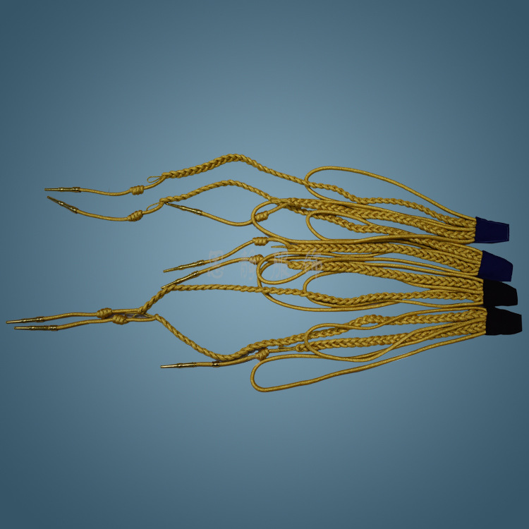 金色包芯手工编织绳国外乐队礼仪文工团肩绳服装配饰绥带精神带