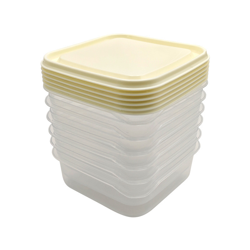 Caja de almacenamiento de alimentos de cocina de seis piezas para refrigerador simple y transparente