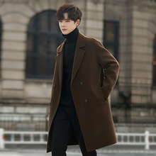 羊毛呢子大衣男士中长款韩版2025新款秋冬季风衣双面绒外套宽松潮