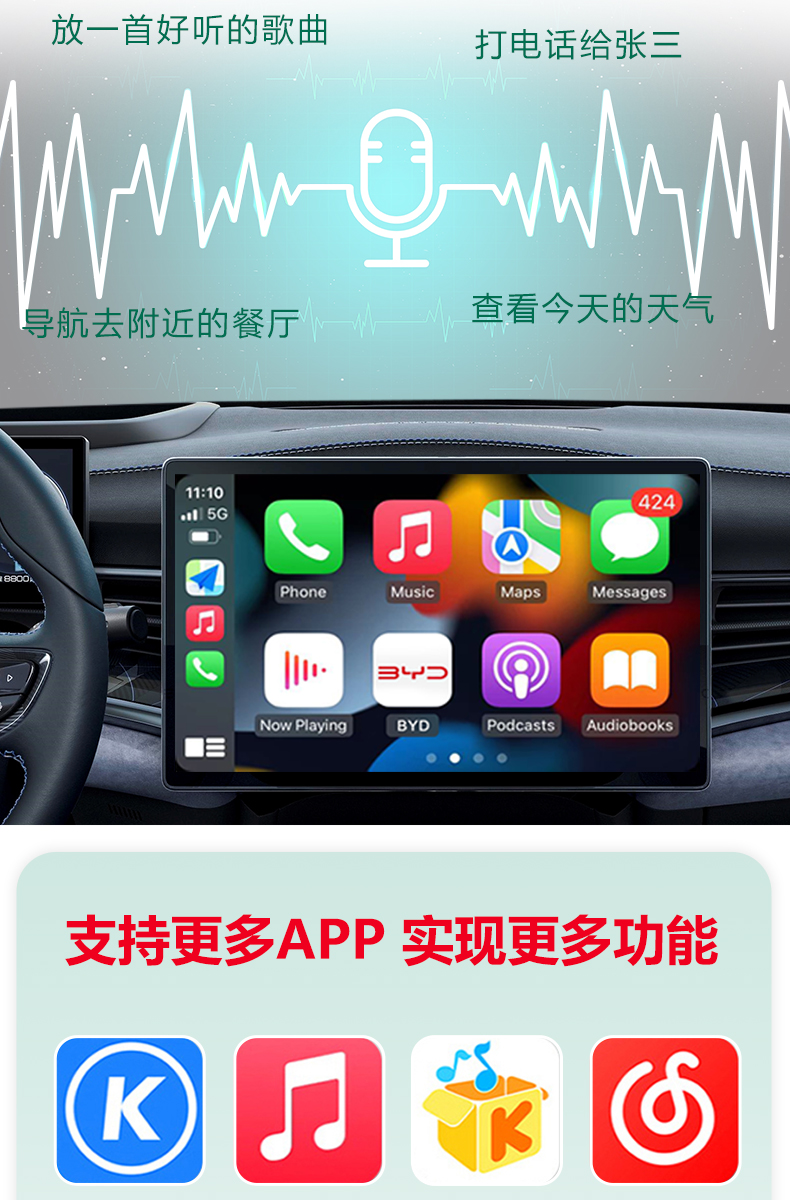 Hongqi Wireless Carplay Box Hs3/5/7/H5/6/Eqm5 Car-Machine Interconnection Modification and Upgrade Module