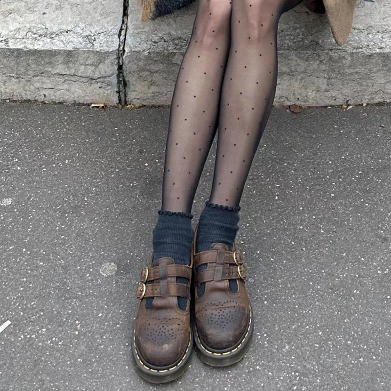 牛皮版~小众百搭马丁单鞋女英伦复古休闲小皮鞋镂空厚底玛丽珍鞋|undefined